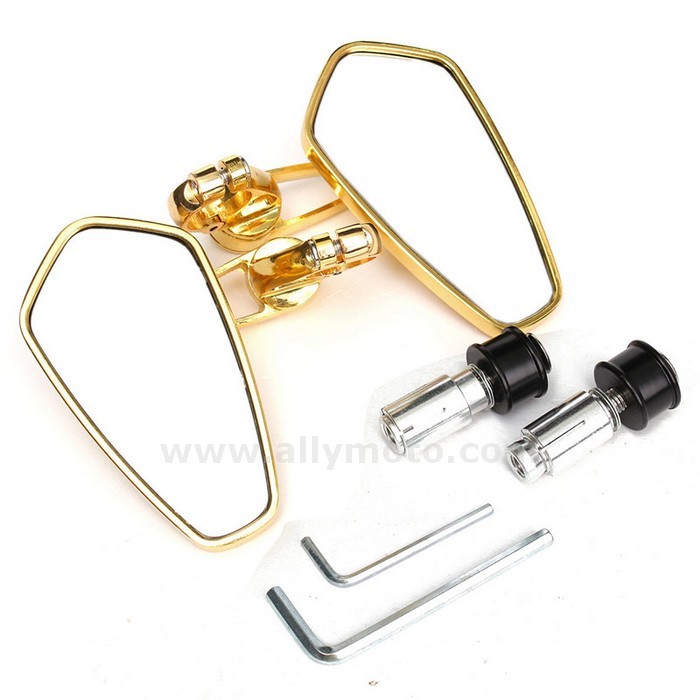 88 Universal 7-8 Inch 22Mm Motorcycle Handle Bar End Side Rearview Mirrors Black- Scooter Billet Aluminum@3